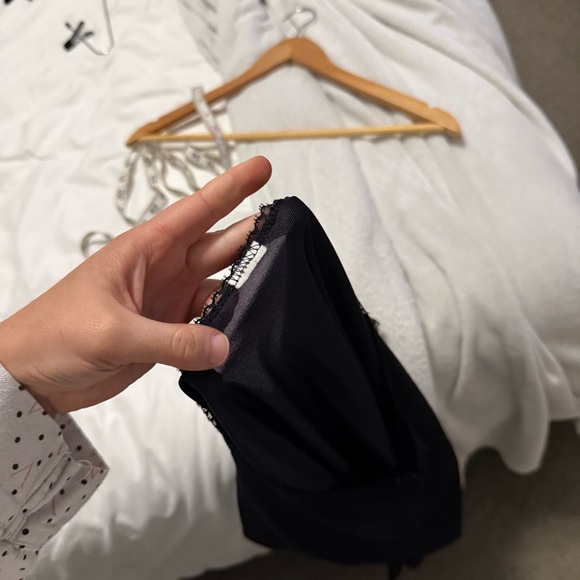 3/$20⚡️ Vintage Black Short Sleeve Mini Dress with Sheer Panels and Crewneck - Picture 2 of 16